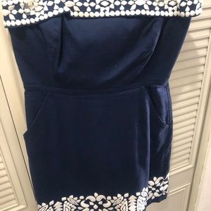 Linen strapless dress